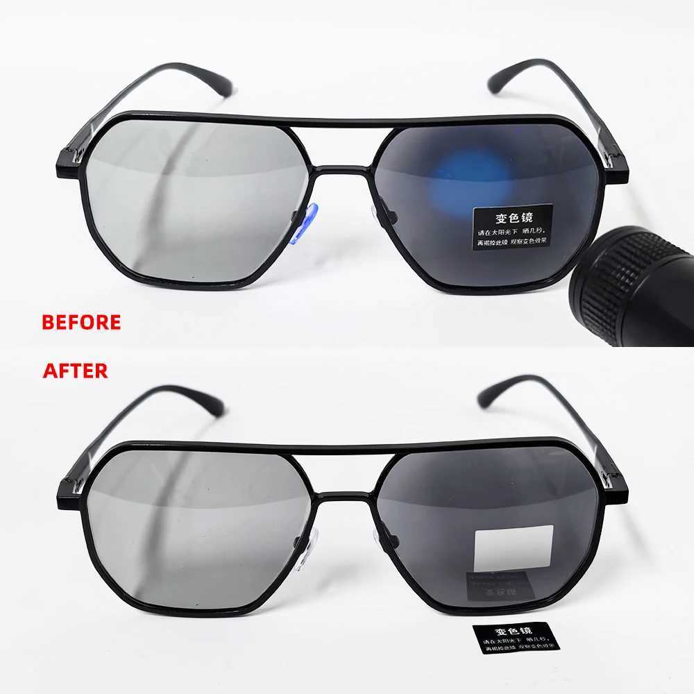 Luxury Metal Photochromic Sunglasses Men Women Fashion Polarized Sun Glasses Stylish Chameleon Antiglare Driving Shades UV400 J251114