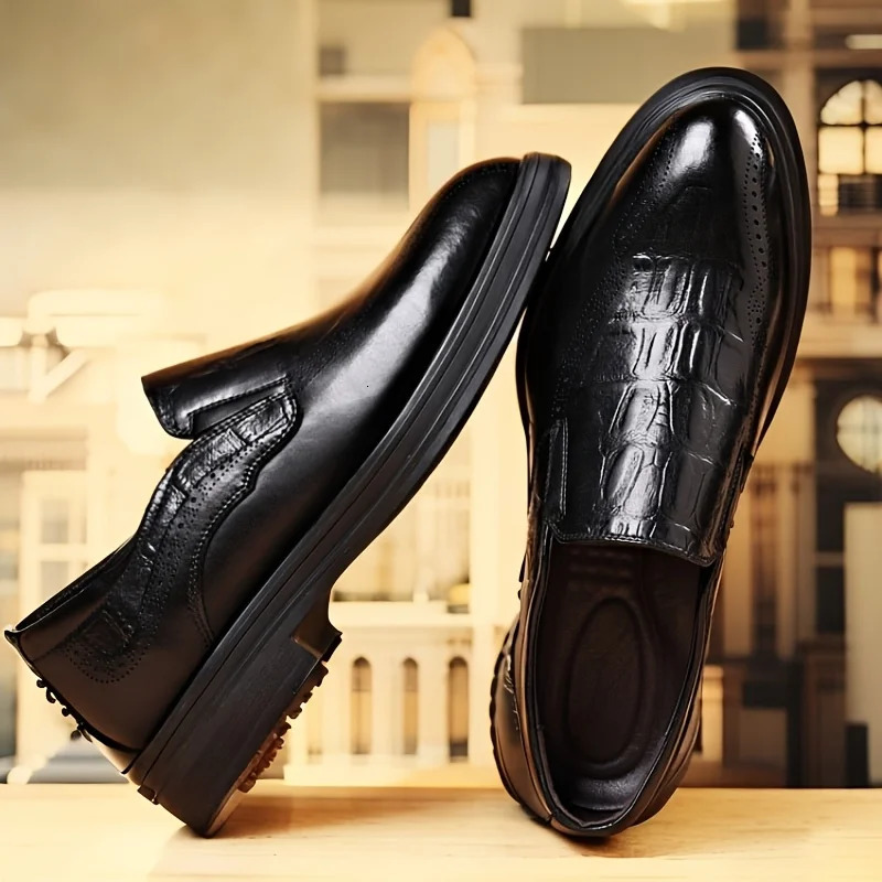 Leather Shoes for Men Wedding Formal Oxfords Business Casual Office Work Shoes for Men Classic Pointy Mens Dress Shoes 251021