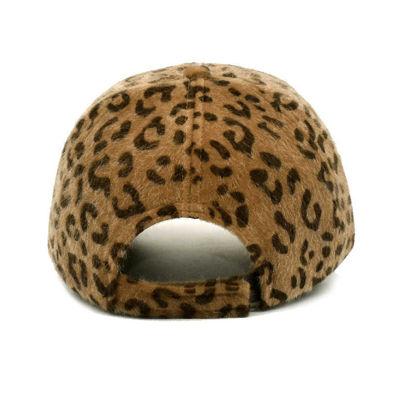 New Baseball Cap Female Leopard Pattern Autumn Winter Fashionable Fluffy Cap Hip Hop Outdoor Sunshade Hat H251020