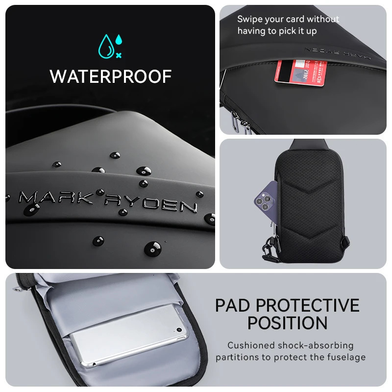 Mark Ryden Portable Crossbody Bag 79 11 iPad Compartment Removable Shoulder Strap WaterRepellent YKK Zipper 251014