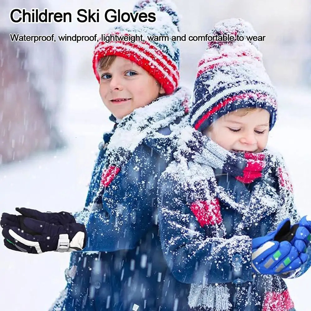Boy Girls Ski Snowboard Windproof Gloves Children Kids Winter Snow Warm Gloves Waterproof Thicken Keep Warm Winter Must Gloves i251021