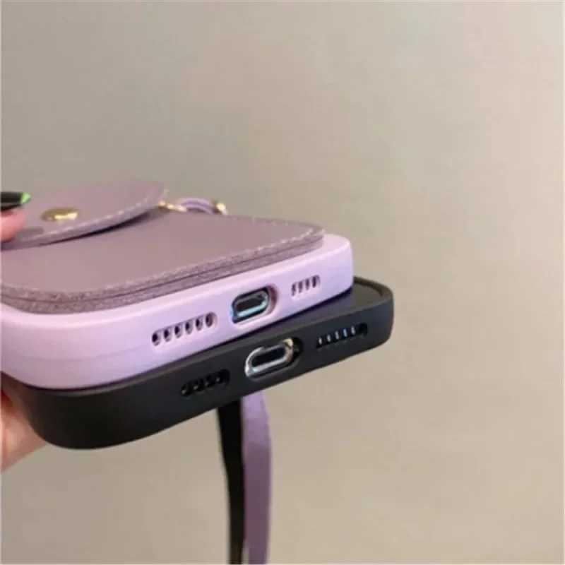 Fashion Wallet Crossbody Case for iPhone 17 15 14 13 16 Pro Max 12 11 X Xr Xs Plus Lanyard Card Bag Strap Shockproof Soft Cover J251114