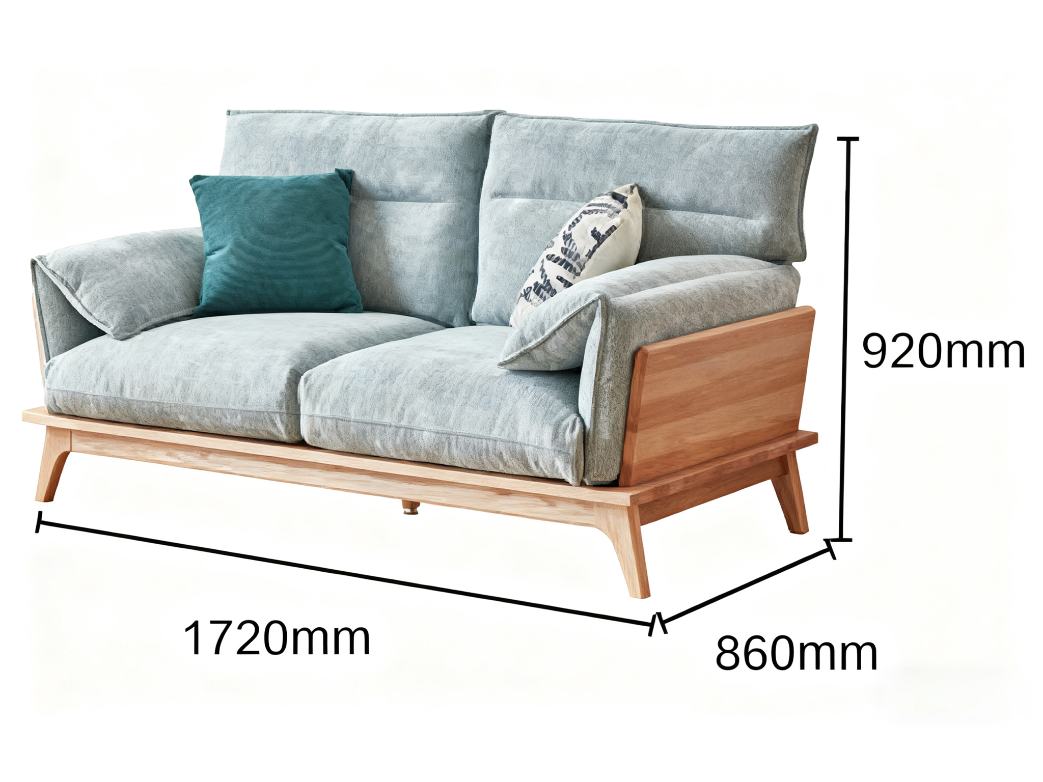 Elegant North American Solid Wood Wrapped Sofa with Comfortable Cushions