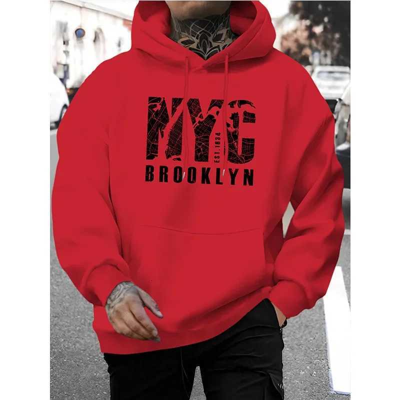 Mens casual fashion highend quality NYC print Autumn Winter thick warm street fashion hoodie W251021