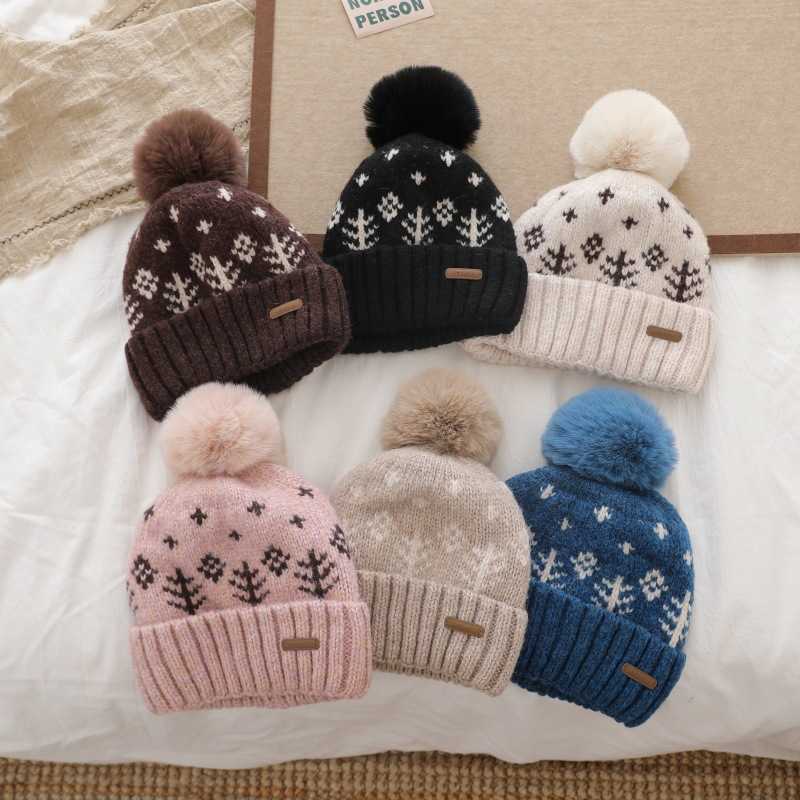 Rabbit Fur Pullover Hat for Women Large Head Circumference Warm Knitted Hat with Ear Protection Cold Weather Hat H251020