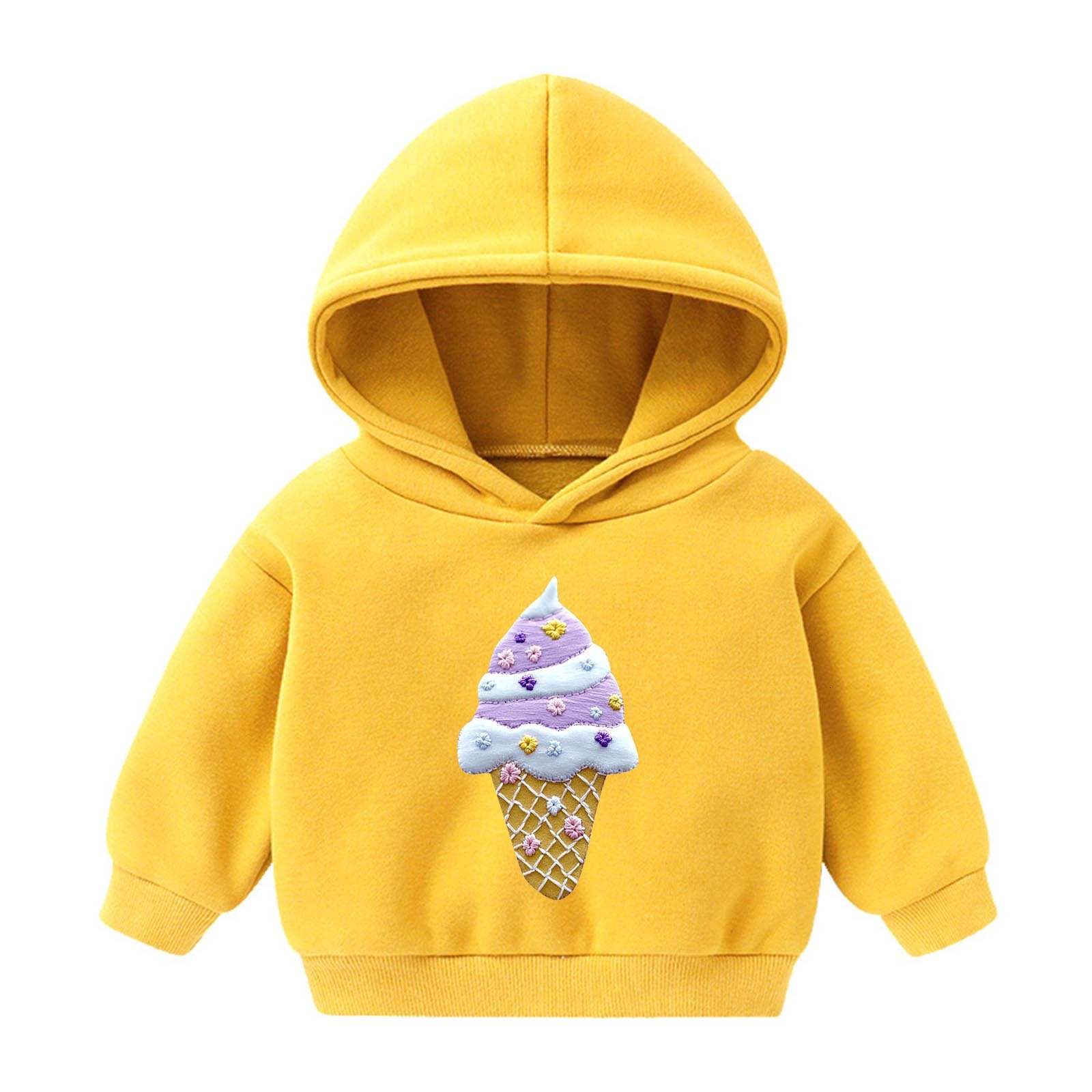 New European and American fashion children's hooded sweatshirt suitable for young children and children's wool pullover casual jacket top