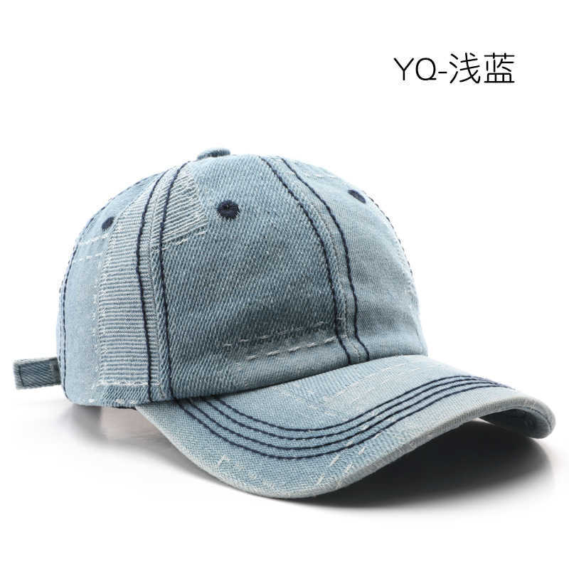 Womens Solid Color Patchwork Denim Baseball Cap Outdoor Street Style Personality Mens Travel Sun Protection Visor Cap H251020