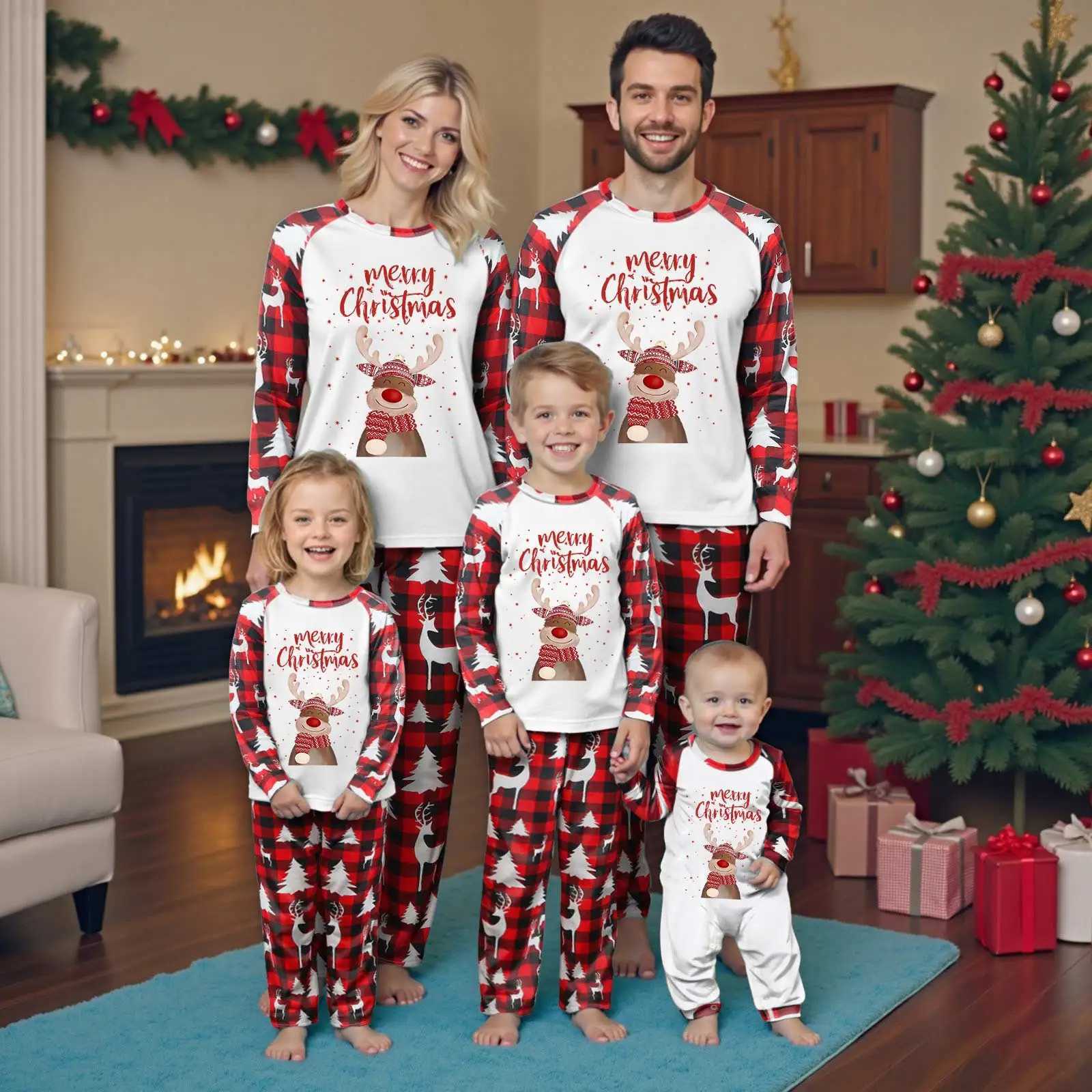 Christmas Pyjamas Family Set Pyjamas Christmas Partner Women Men Children New YearS Clothes ParentChild Matching Pajamas Set L251021STYJ