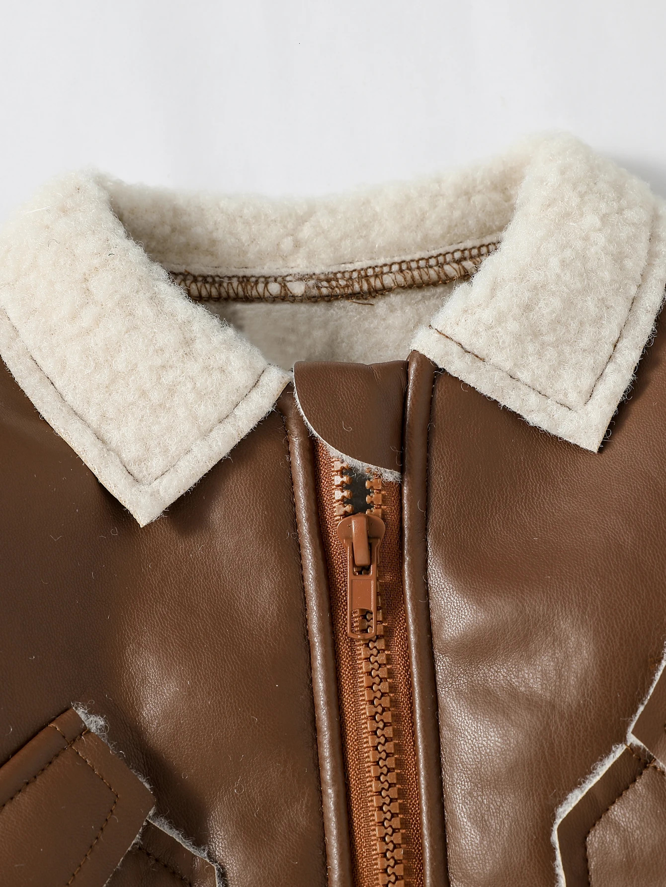 Baby Boys Winter Plush Turndown Collar Long Sleeve Cool Fashion Zipper Warm Coat For 3M3Y Streetwear Clothes 251018