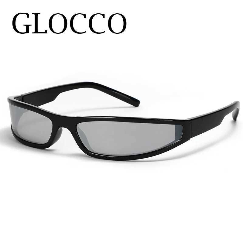 Narrow Rectangle Y2K Sunglasses 2025 Luxury Brand Punk Wrap Arou785 J251114