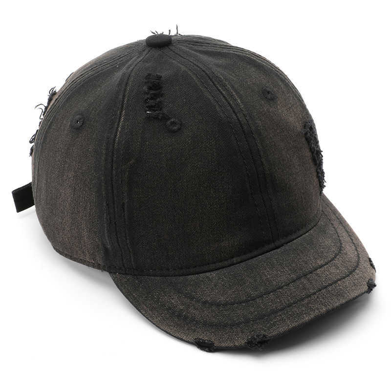 Short Brim Womens Washed Distressed Solid Color Plain Baseball Cap Outdoor Mens Sun Protection Visor Cap H251020