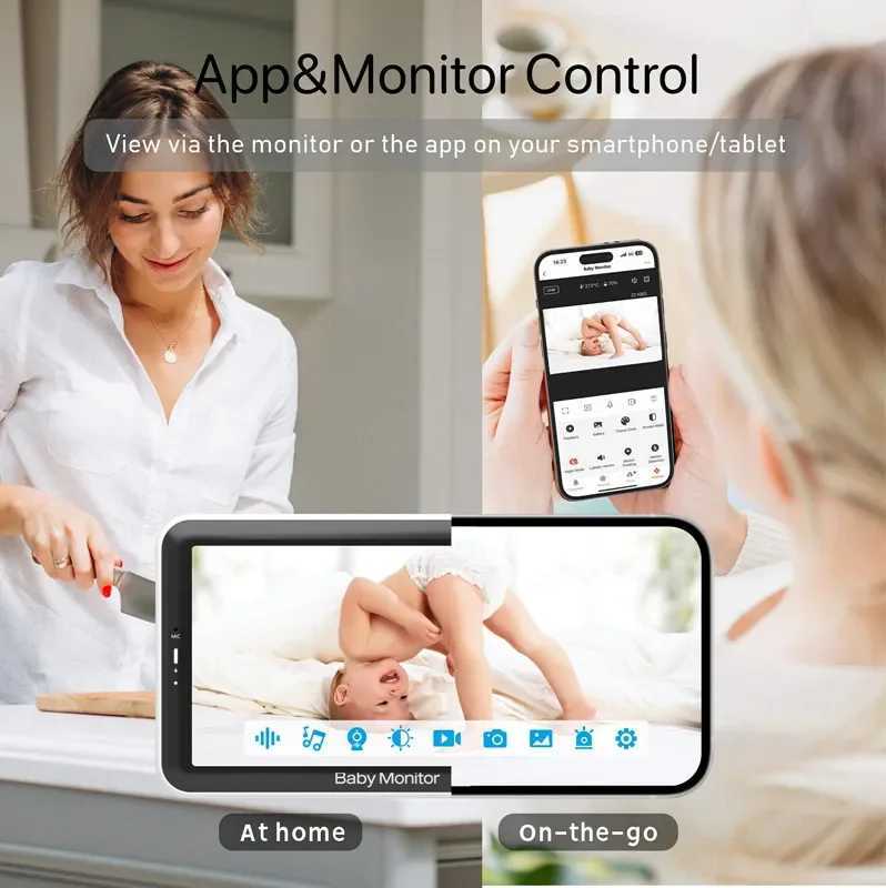 Tuya Smart Wireless Video Baby Monitors 5 1080P Display Temperature Detection APP View Control Baby Nanny 2Way Audio Baby Cam J251121