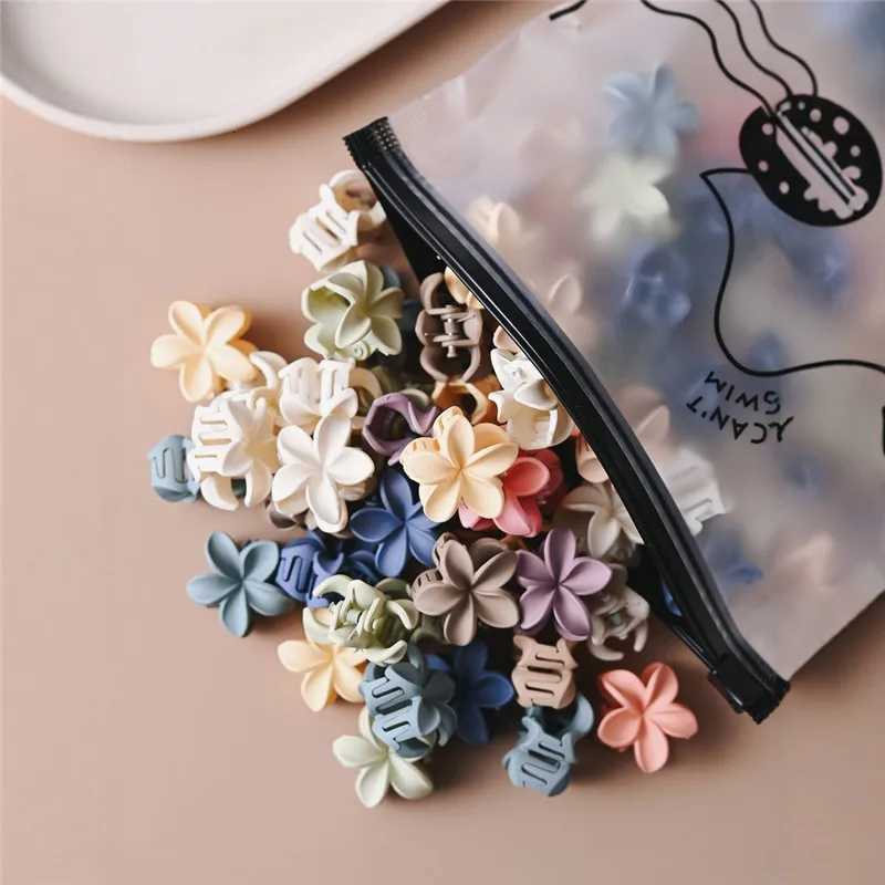 1020pcs Small Hair Claw Clips Sweet Color Mixed Flower Frosted Clips Hairpin Barrette For Women Girl Kids Hair AccessoriesW254021