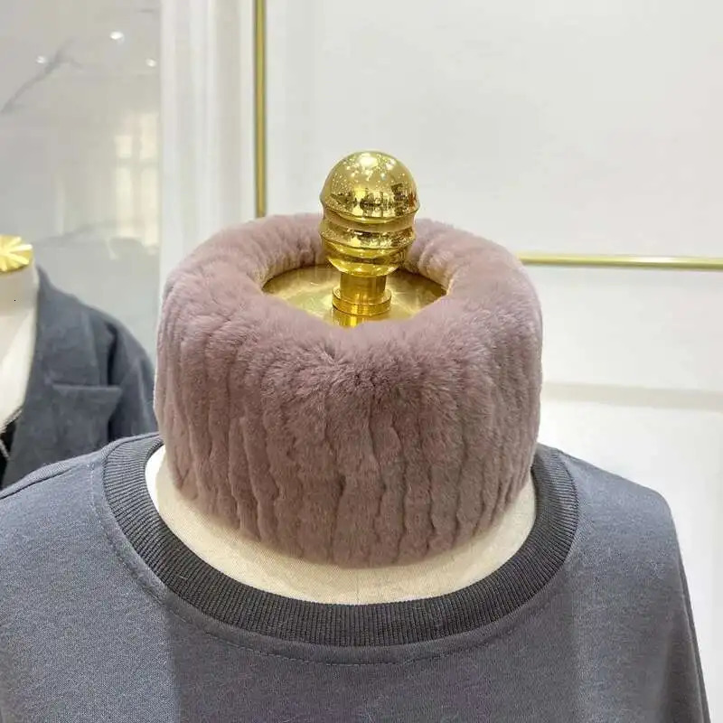 Real Rex Rabbit Fur Scarf Natural Fur Neck Cover Women Winter Elastic Scarf Headband Real Fur Headband Thickened Warm Fur Scarf 251021