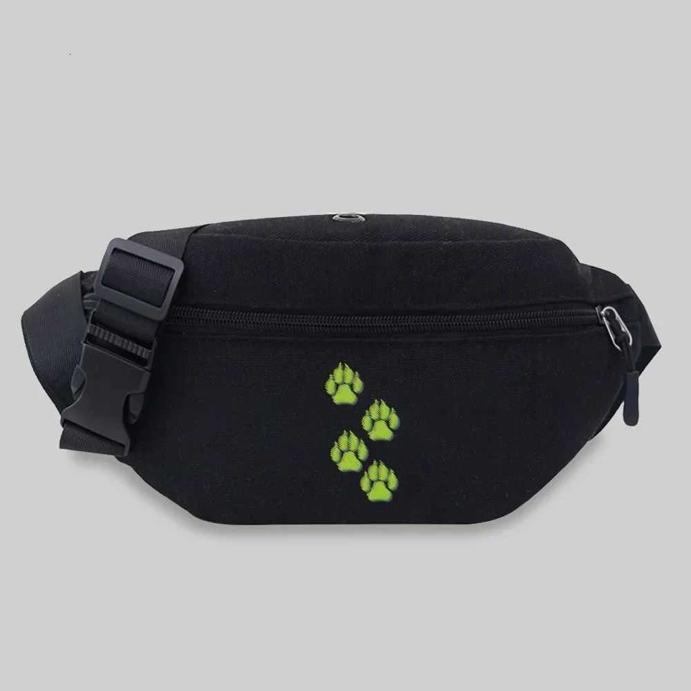 Belt Bag Unisex Bum Bags Student Trend Footprints Pattern Print Lightweight Outdoor Sports Fanny Pack Black Leisure Chest Bag Z251021