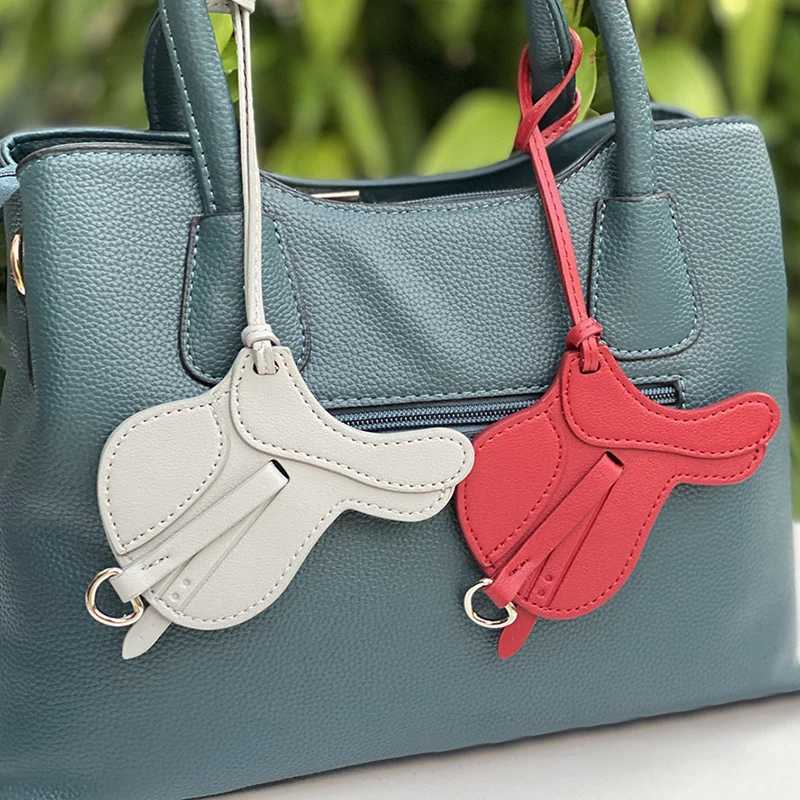 Fashion Soft Leather Saddle Bag Charm Hanging Decoration Ornament Bag Ornaments For Lady Handbag Bag Accessories J251121