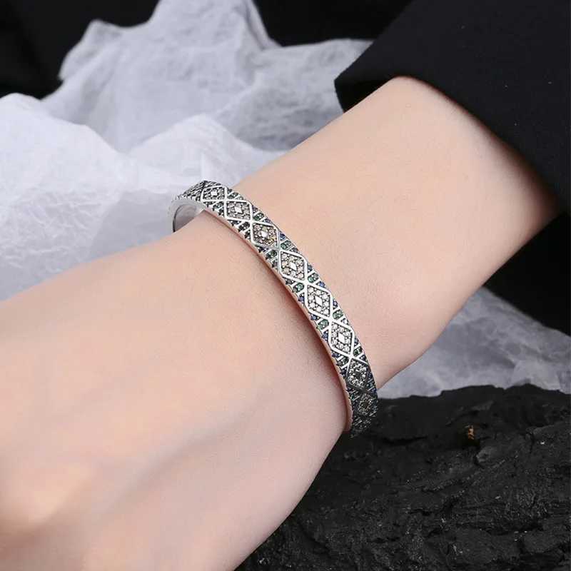 Foxanry Vintage Punk Cuff Bracelet for Women Couples New Fashion Creative Design Sparkling Zircons Wedding Bride Jewelry Gifts J251021