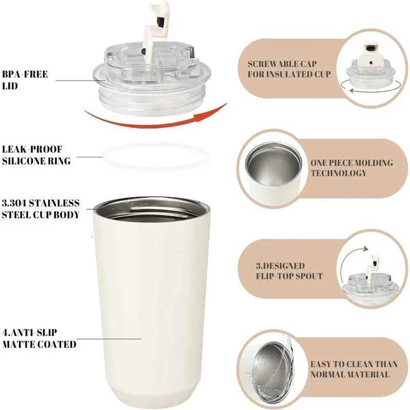 With 240ML Brage Cup Travel Portable Drinking Cup Stainless Steel Vacuum Leak proof Handle Coffee Vacuum Cup Y251021