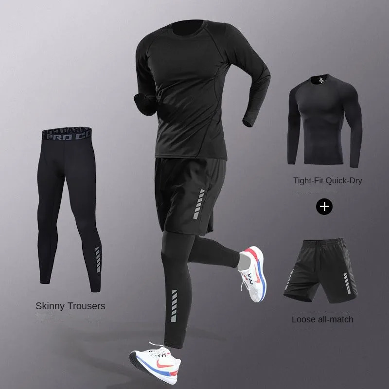 37Pcs Mens Ice Fiber QuickDry Running Fitness Full SetSuit Tracksuit For Marathon Training CyclingJoggingGym sweatpants 251021