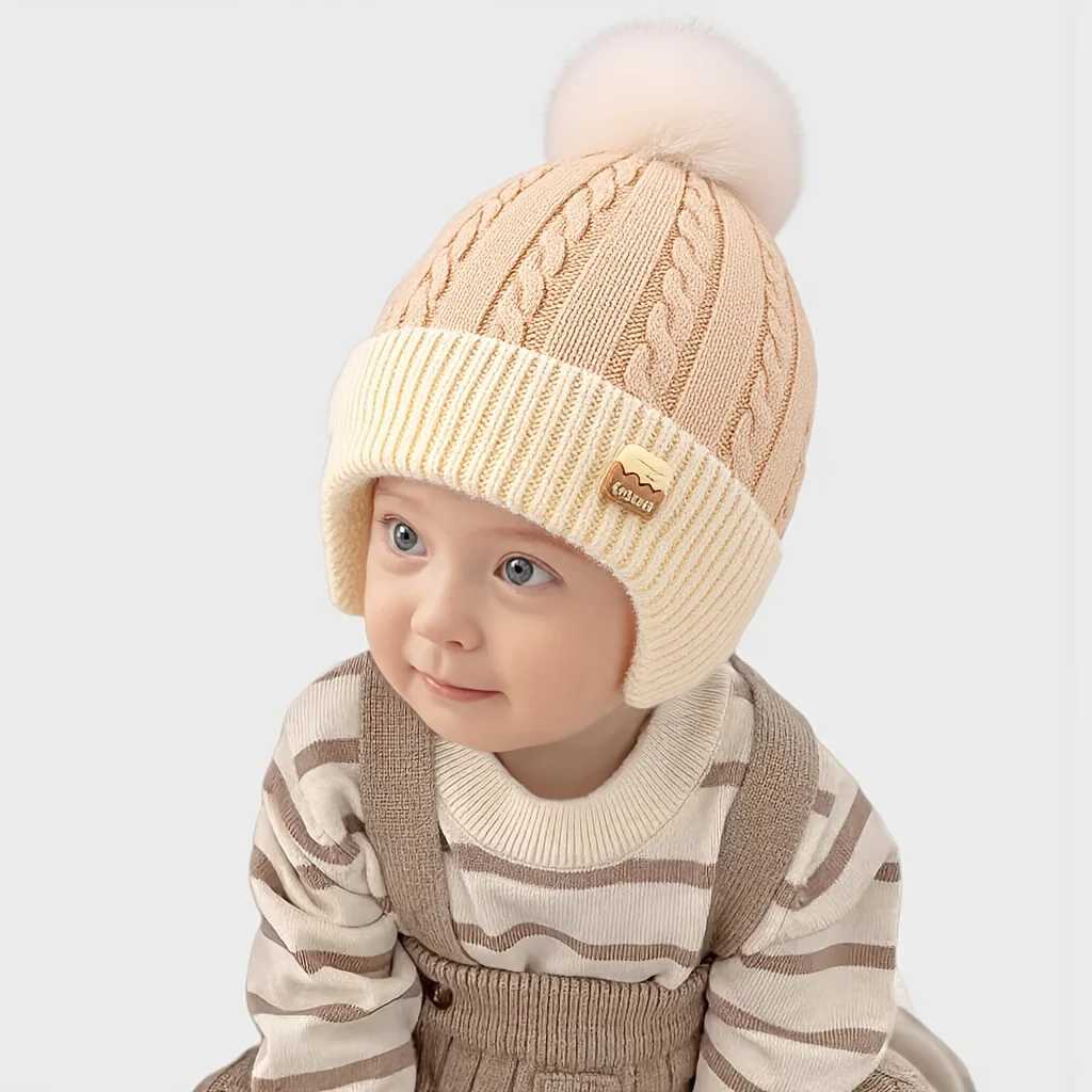1 Baby AutumnWinter Warm Cute Hat Boys and Girls Baby Thick Fashion Bean Hat Super Cute Knitted Hat Perfect Gift for Babies J251021