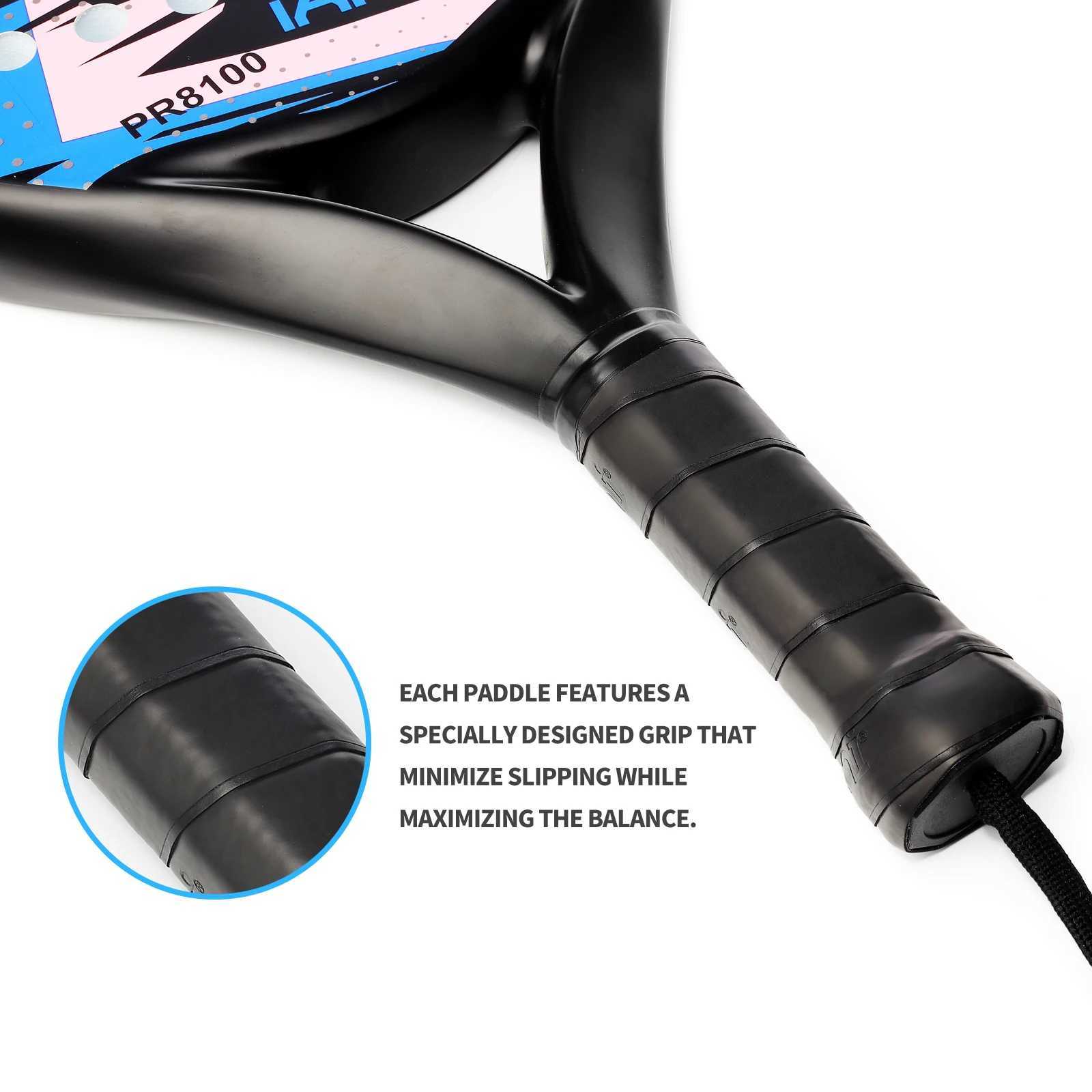 Padel Racket Carbon Fiber Surface with EVA Memory Flex Foam Core Lightweight Padel Racquet W251021