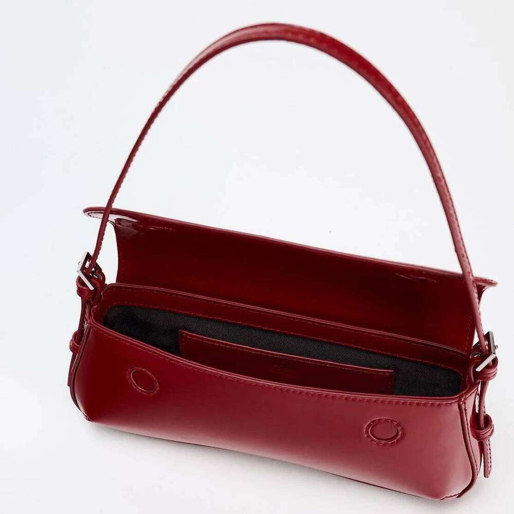 Bury Vintage Underarm New Niche Design Simple Flip Handbag Free Custom PU Glossy Fashionable Shoulder Bag Suotong1021