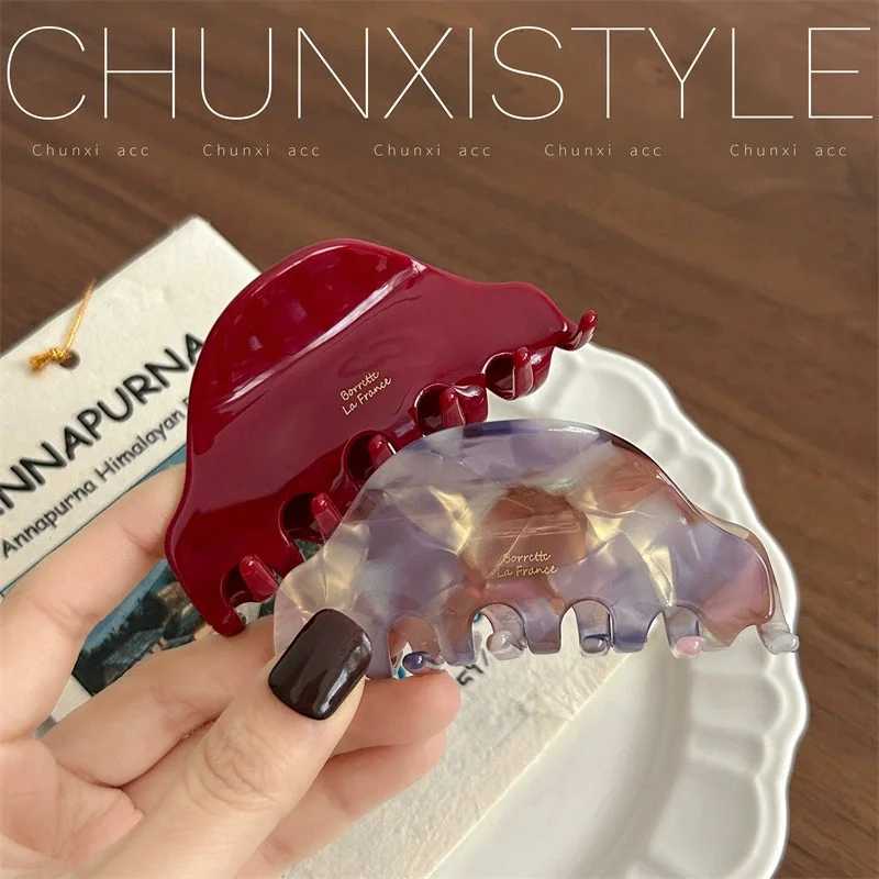 1Pc Vintage Hair Clip for Women Headwear Shark Clip Acetic Acid Hair Claws Updo Hairpin Suitable for Daily Wear Hair AccessoryW254021