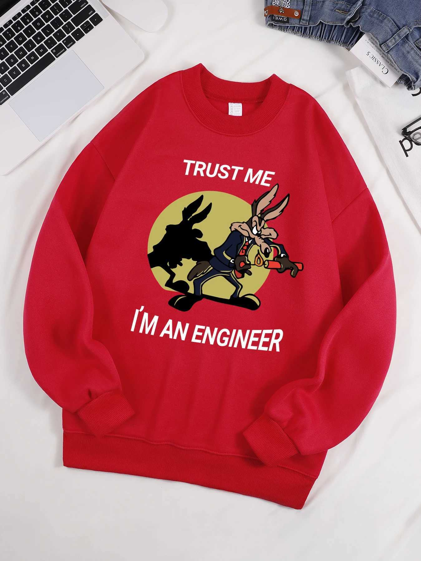 Trust Me I Am An Engineer Print Mens Pullovers Soft Casual Sweatshirts Autumn Loose Streetwear Crewneck Unisex Fleece Clothing J251021