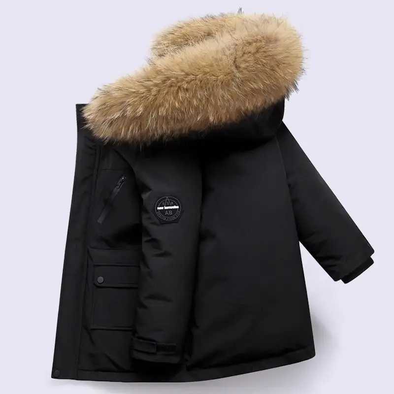 5 6 8 10 12 13 14 Years Winter Boys Jacket Thicken Keep Warm Fashion Fur Collar Kids Jacket Hooded Zipper Outerwear Kids ClothesT251021