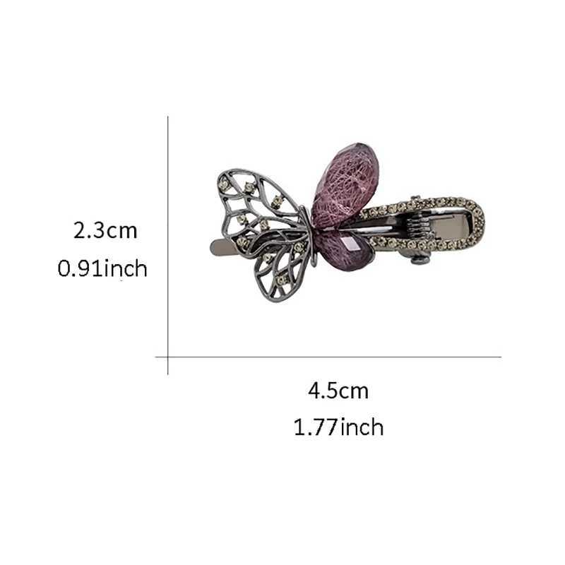 Super Fairy Rhinestone Butterfly Hair Clip Exquisite Womens Side Bangs Clip Alloy Duckbill Clip Hairpin Korean Hair AccessoriesW254021