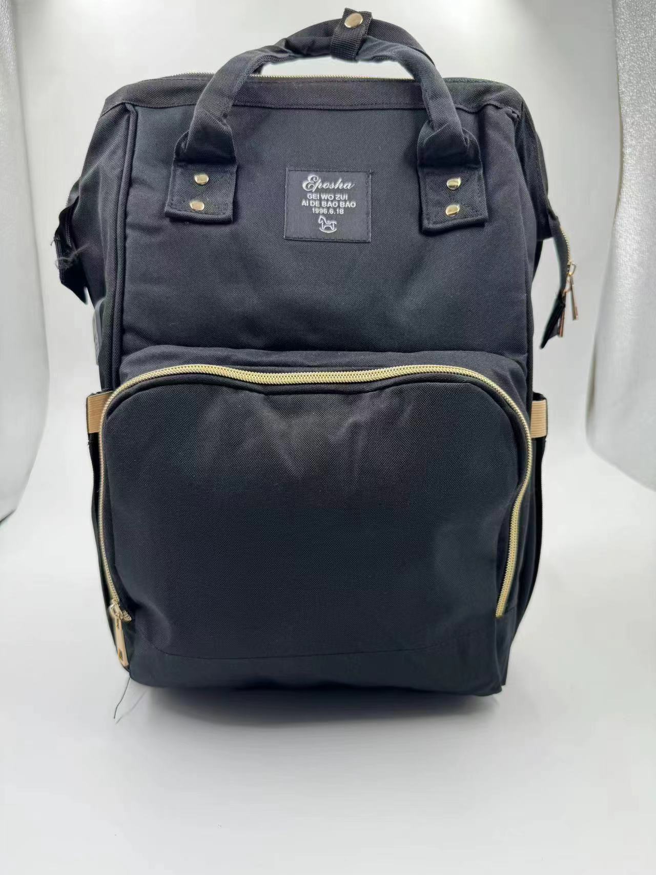 New Designer Fashionable Mom Bag Multi functional Baby Cart Baby Bag Mom Travel Portable Large Capacity Backpack Dry Wet Separation Baby Bottle