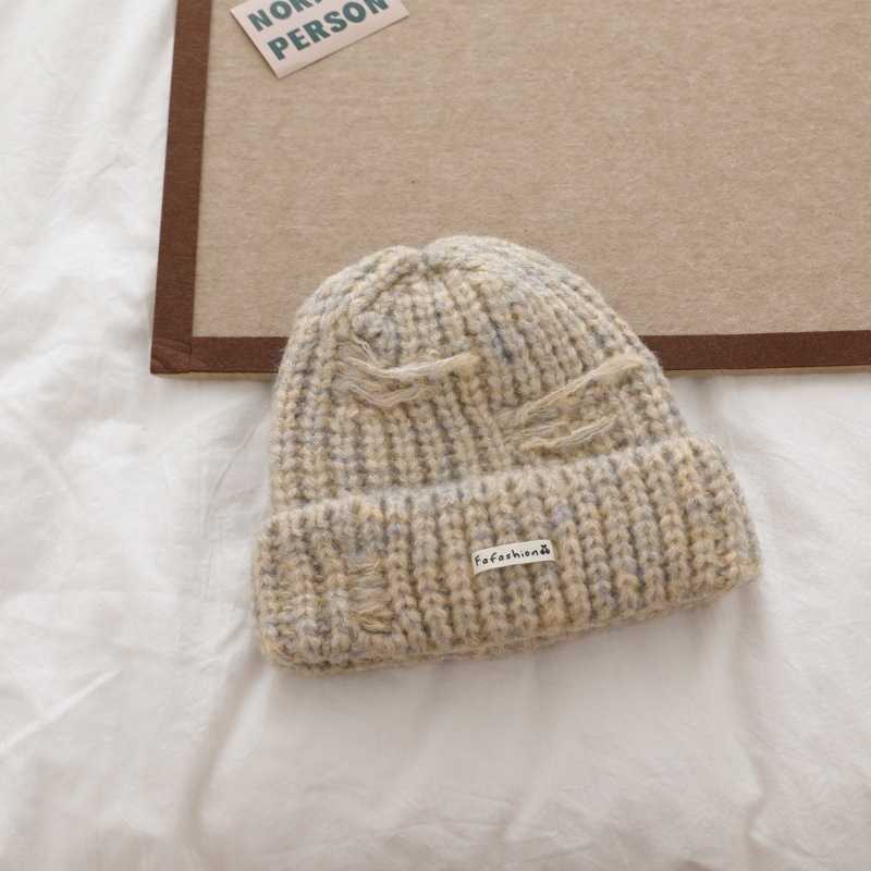 New Autumn Winter Slimming Winter Ear Protection Warm Stylish Versatile Casual Knitted Hat Beanie Large Head Circumference H251020