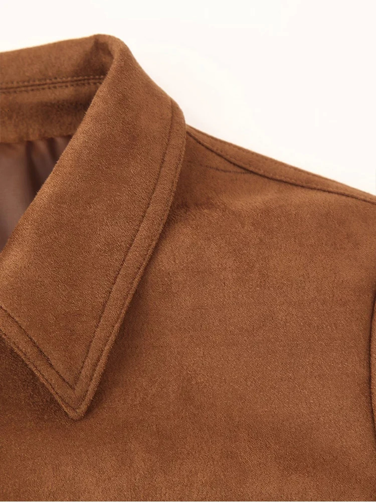 Autumn and Winter American Retro Casual Versatile Fashion HighEnd Style Western Slim Brown Jacket for Women 251021