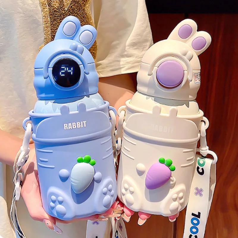 500ml Stainless Steel Thermal Water Bottle For Kids Cartoon Children Thermos Mug With Straw LeakProof Insulated Cup Drinkware 251020 W260226