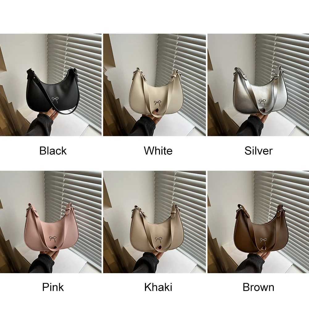 Crescent Shoulder Bag PU Leather Hobo Handbag Cute Bow Clutch Bag Y2k Tote Bag Purses Underarm Purse for Women GirlsXJ251021