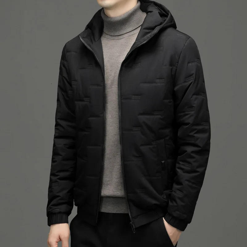 Autumn and Winter Work Clothes Parkas Cotton Mens Cotton Jackets Slim Fitting Hooded Fashionable Coat 251013