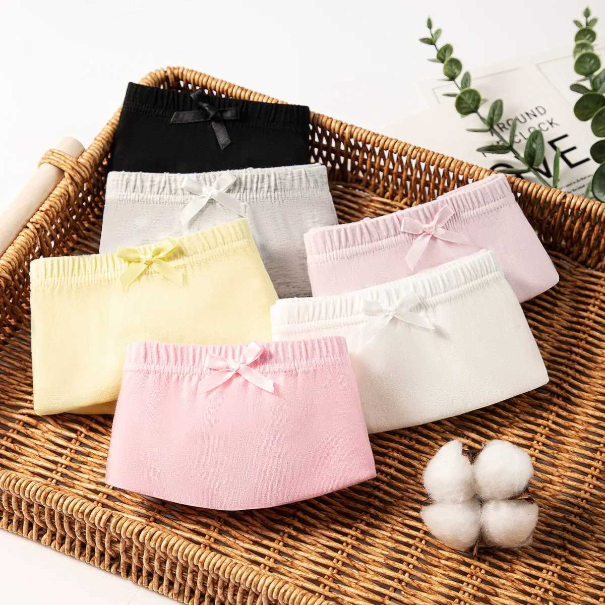 3pcs Childrens Solid Color Panty Girls Cotton Panties Soft Pretty Child Underwears Kids Baby Boxer Breathable Safety Underpants J251021