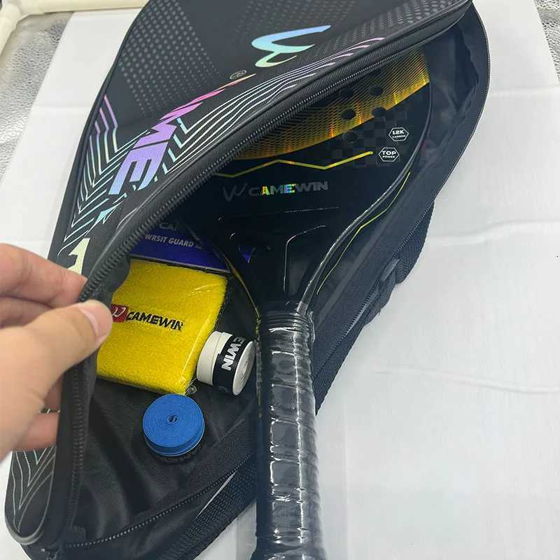 2K Beach Tennis Racket Camewin Full Carbon Fiber Frame Holographic Feminino Masculina Kit Rude Surface Treatment With Bag W251021