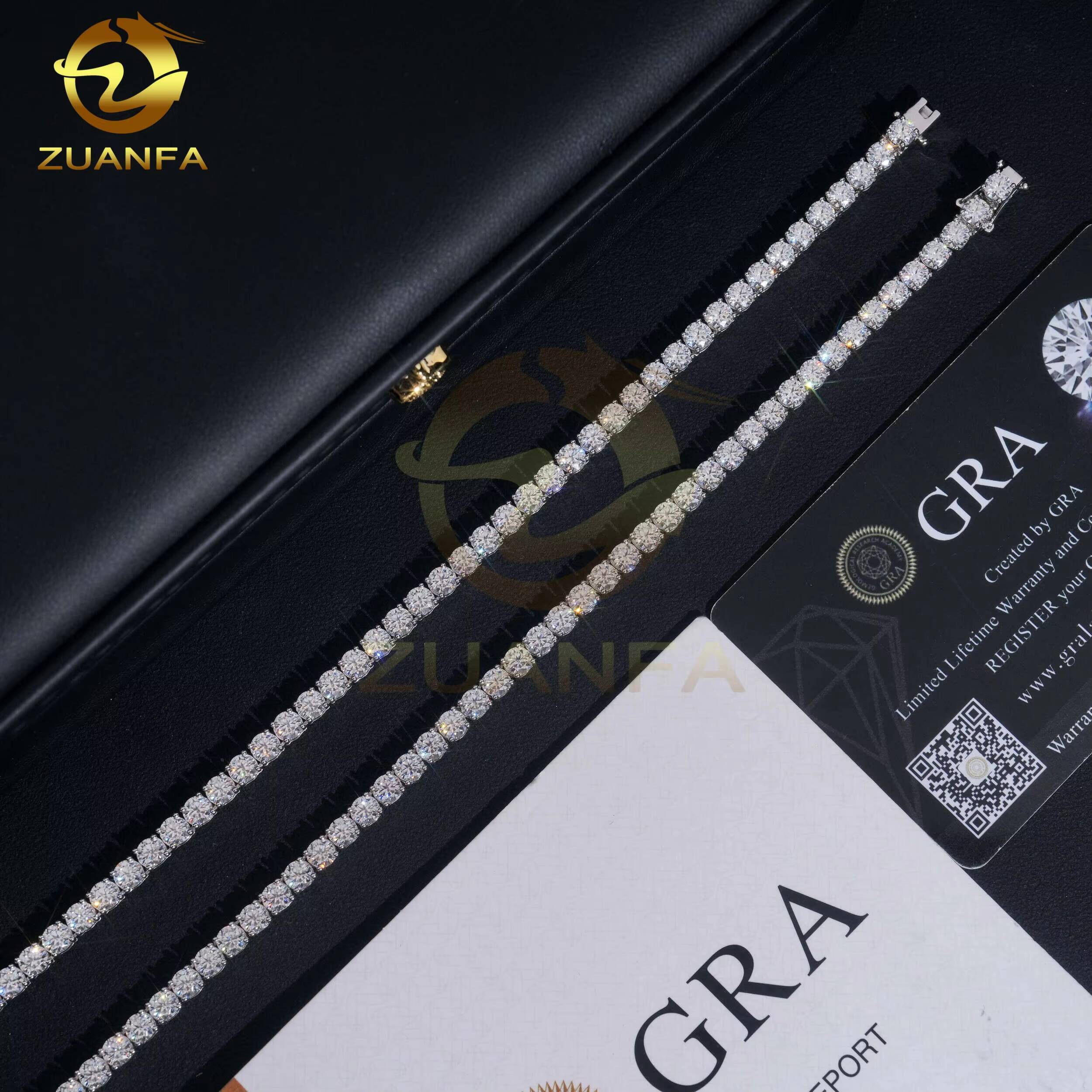 48 Hours Ship 10K Solid Gold 4mm Moissanite Diamond Hiphop Jewelry VVS Moissanite Necklace Moissanite Tennis Chain Necklace