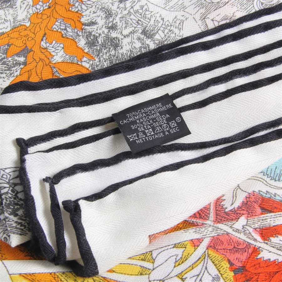 135CM Tropical Rain Forest Cashmere Silk Scarf Designer Luxury Pashmina Shawls for Wen Square Hand Rold Edges Sto BlanketW251021