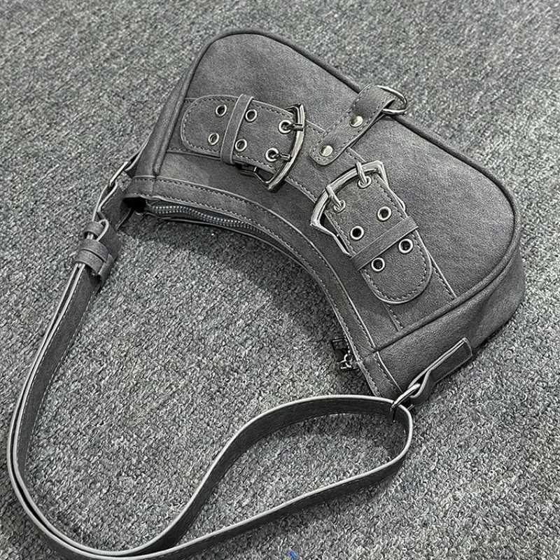 Sweet Cool Denim Grey Shoulder Bag Women Y2k Grunge Hot Girls Casual Handbag Lady Vintage Versatile Underarm Bag Autumn bolsasXJ251021
