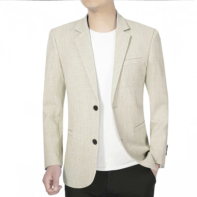2025 Mens Suit Jacket Thin Blazers Spring Autumn Solid Business Casual Suit Jacket Men Clothing Blazer Hombre Coats 251021