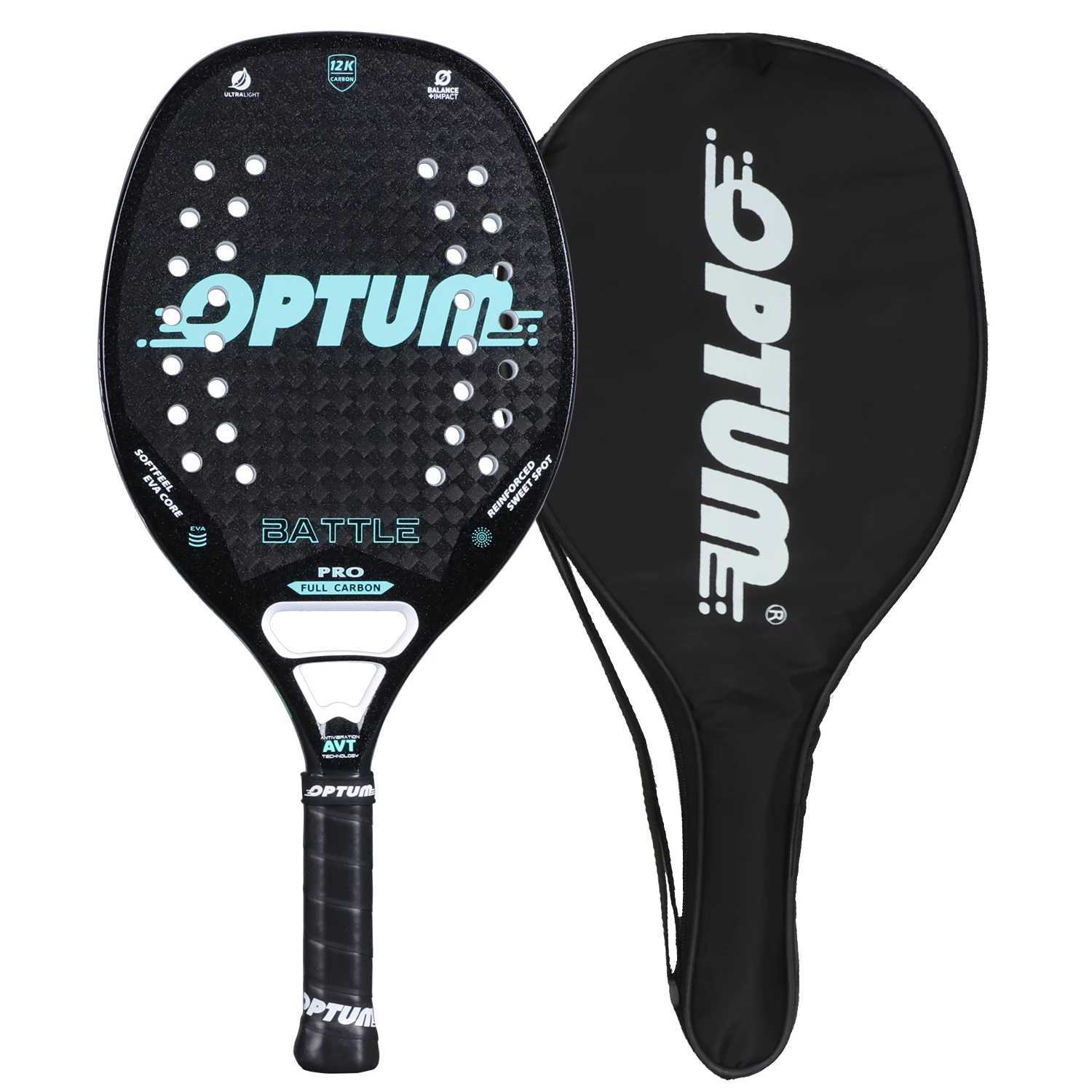OPTUM BATTLE 2K Carbon Fiber Rough Surface Beach Tennis Racket With Cover Bag W251021