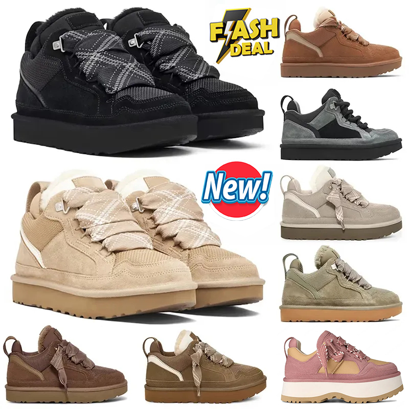 Designer Lowmel Sneakers Men Womens Trainers Boots Platform Jumbo Lace Up Ankle Booties Fur Boot Chesut Sand Black Casual Shoe Size 35-44