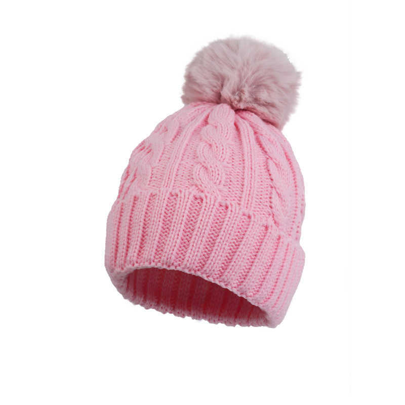 New Solid Color Knitted Hat with Braided Fashionable Winter Warm Adult Hat H251020
