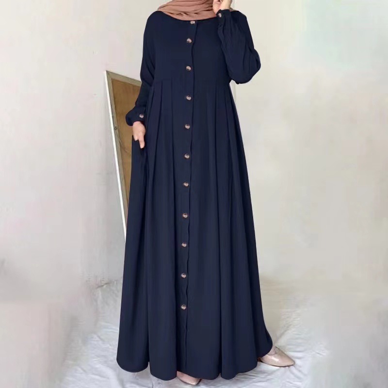U1021Spring and autumn long skirt plus size women's loose temperament commuting long robe dress