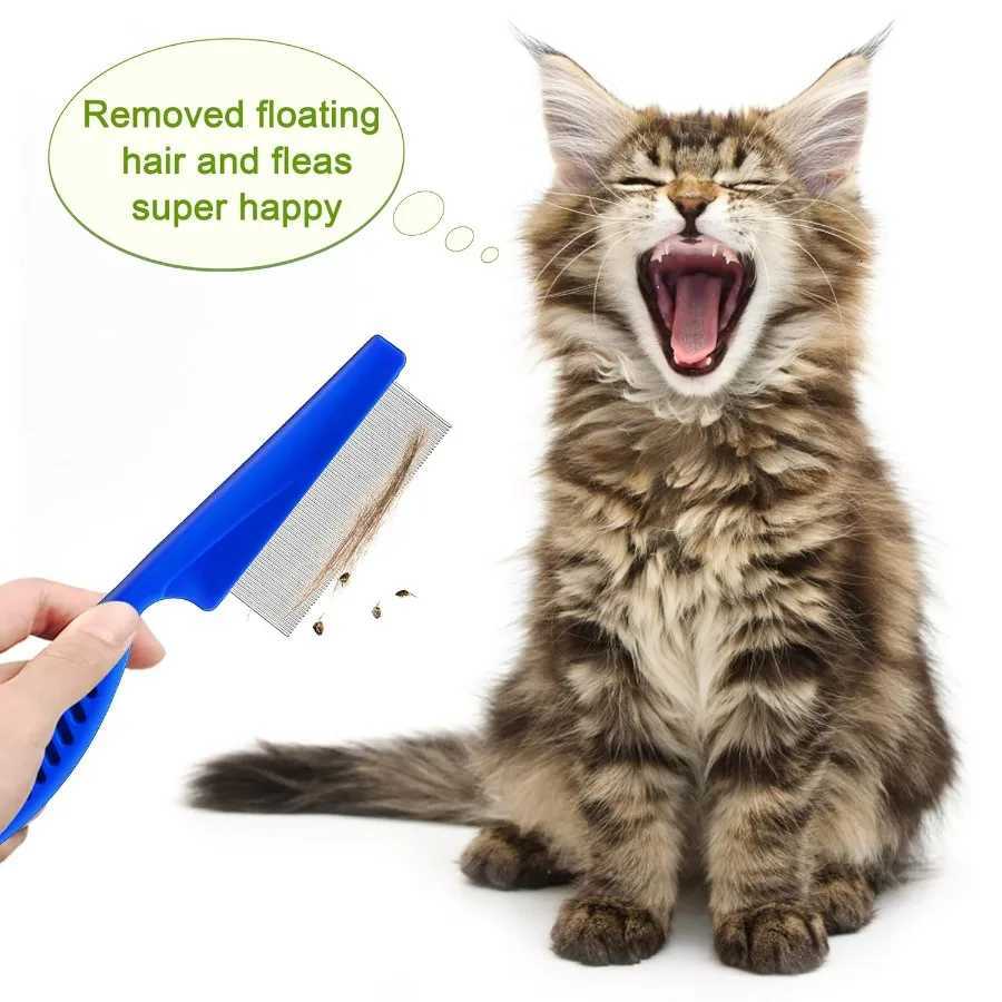 5 Pack Stainless Steel Flea and Lice Combs with Rounded Teeth for Dog and Cat Grooming DoubleSided Tear Stain Remover and Demat C251021