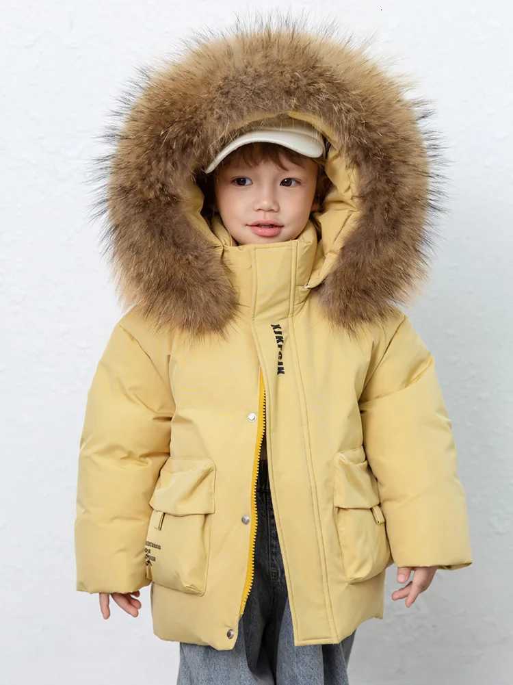 OLEKID 2025 Winter Baby Boy Down Jacket Hooded Thick Warm Down Jacket For Boys 28 Years Kids Toddler Boy Parka Outerwear CoatT251021