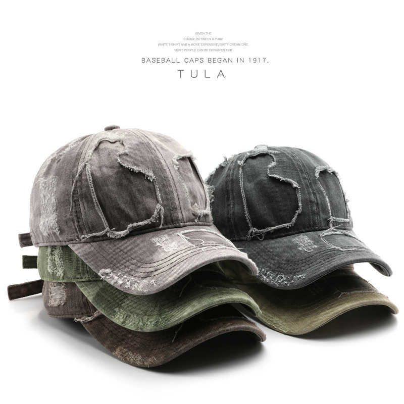 Womens Hat Personality Washed Distressed Solid Color Baseball Cap Outdoor Mens Travel Sun Protection Visor Cap H251020