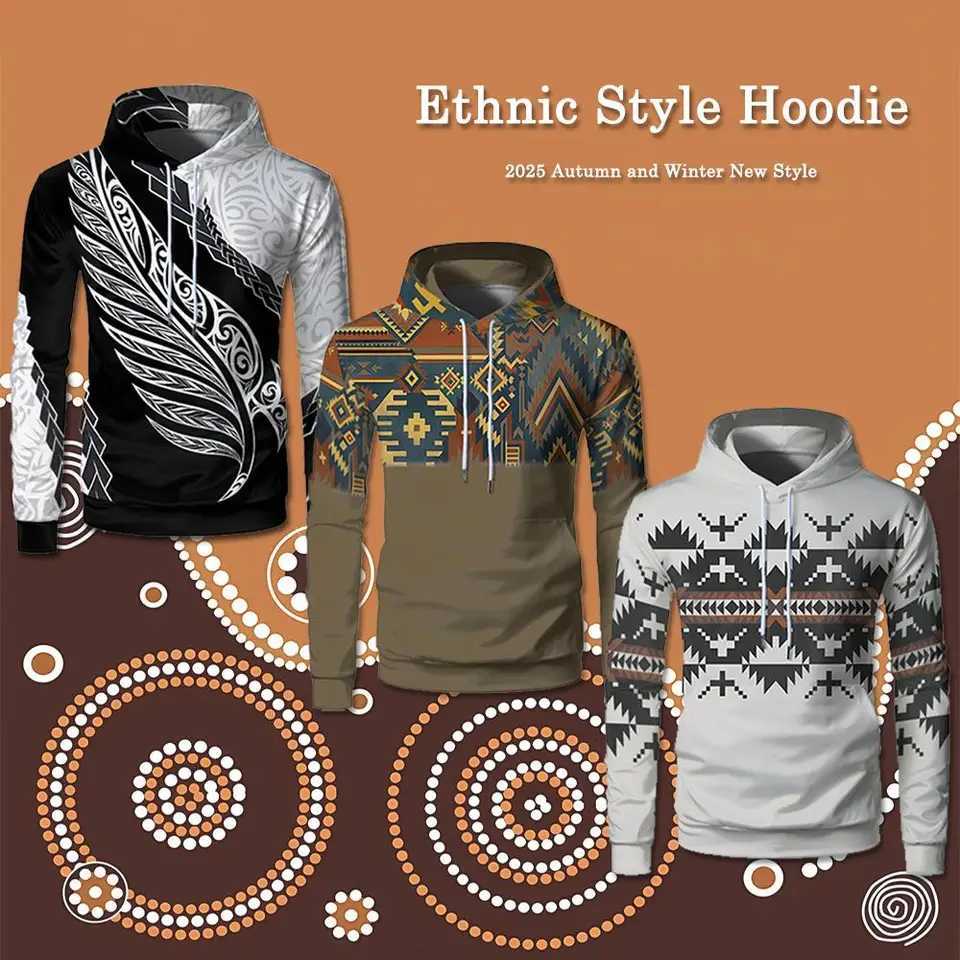 Tribal Ethnic Style 3D Print Hoodie Unisex Fashion Vintage Casual Everyday Tops Autumn Winter New Warm Long Sleeve Sweatshirt W251021
